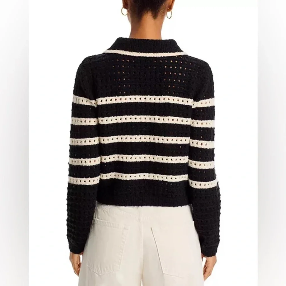 NWT Line and Dot Let Me Be Cardigan in Black and Ivory, Size L - Picture 4 of 14